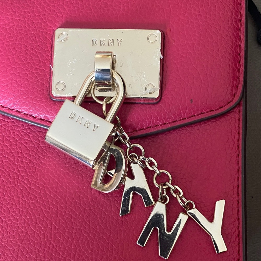 DKNY Fuchsia Crossbody Bag with Gold Accents - Picture 2 of 10